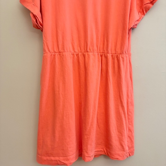 $9🎅🏼 Joe Fresh Vibrant Coral Drop Shoulder T-Shirt Cotton Wrap Dress - Picture 12 of 13